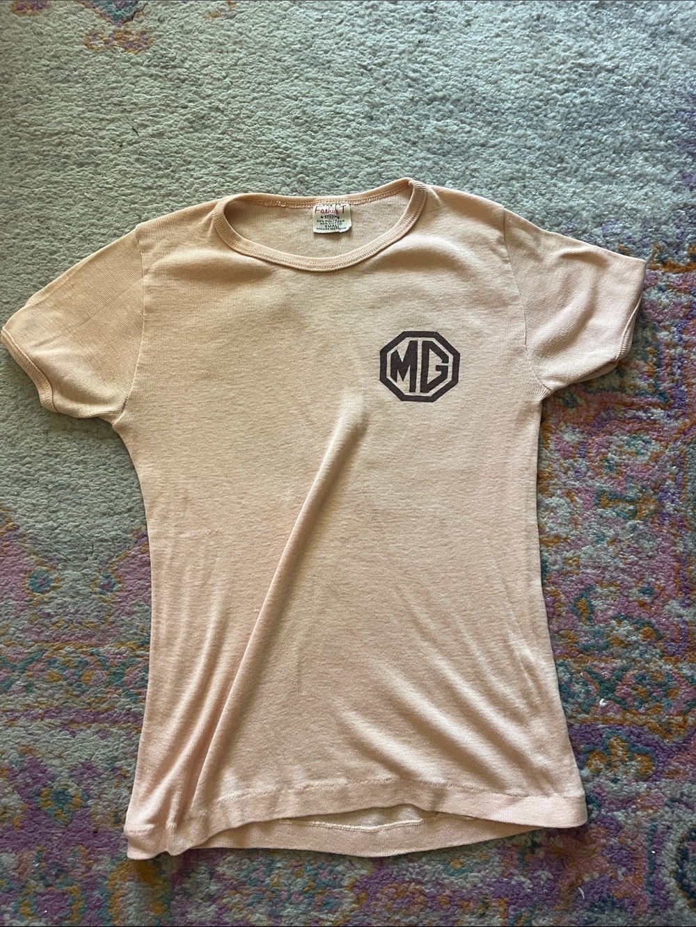 Vintage Moss motors ltd , fashion, T peach shirt, size small